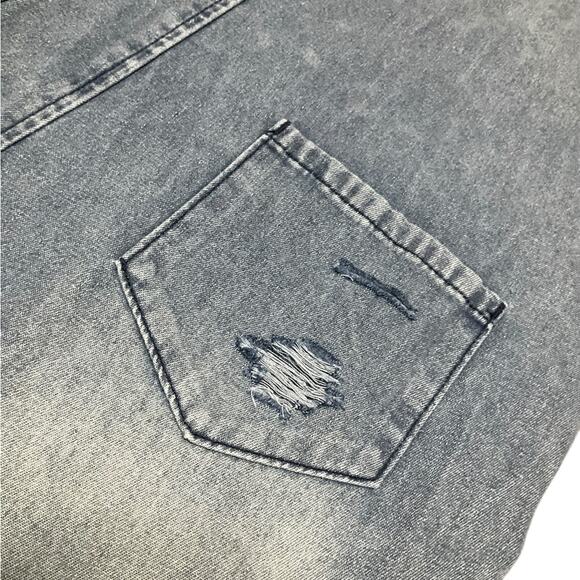 Easel Women's Jumpsuit Overalls Distressed Denim NWT - Picture 9 of 16